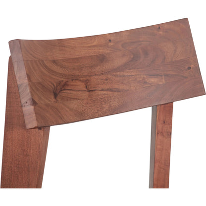 Yarrow Wood Dining Chair by World Interiors in brown, black and light seqouia. Made from acacia wood, iron in a unique style.