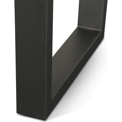Yarrow Dining Table by World Interiors in brown, black and light seqouia. Made from acacia wood, iron in a unique style.