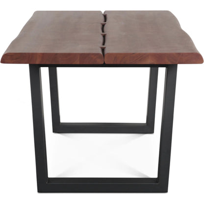 Yarrow Dining Table by World Interiors in brown, black and light seqouia. Made from acacia wood, iron in a unique style.