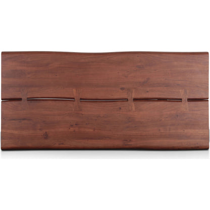 Yarrow Dining Table by World Interiors in brown, black and light seqouia. Made from acacia wood, iron in a unique style.