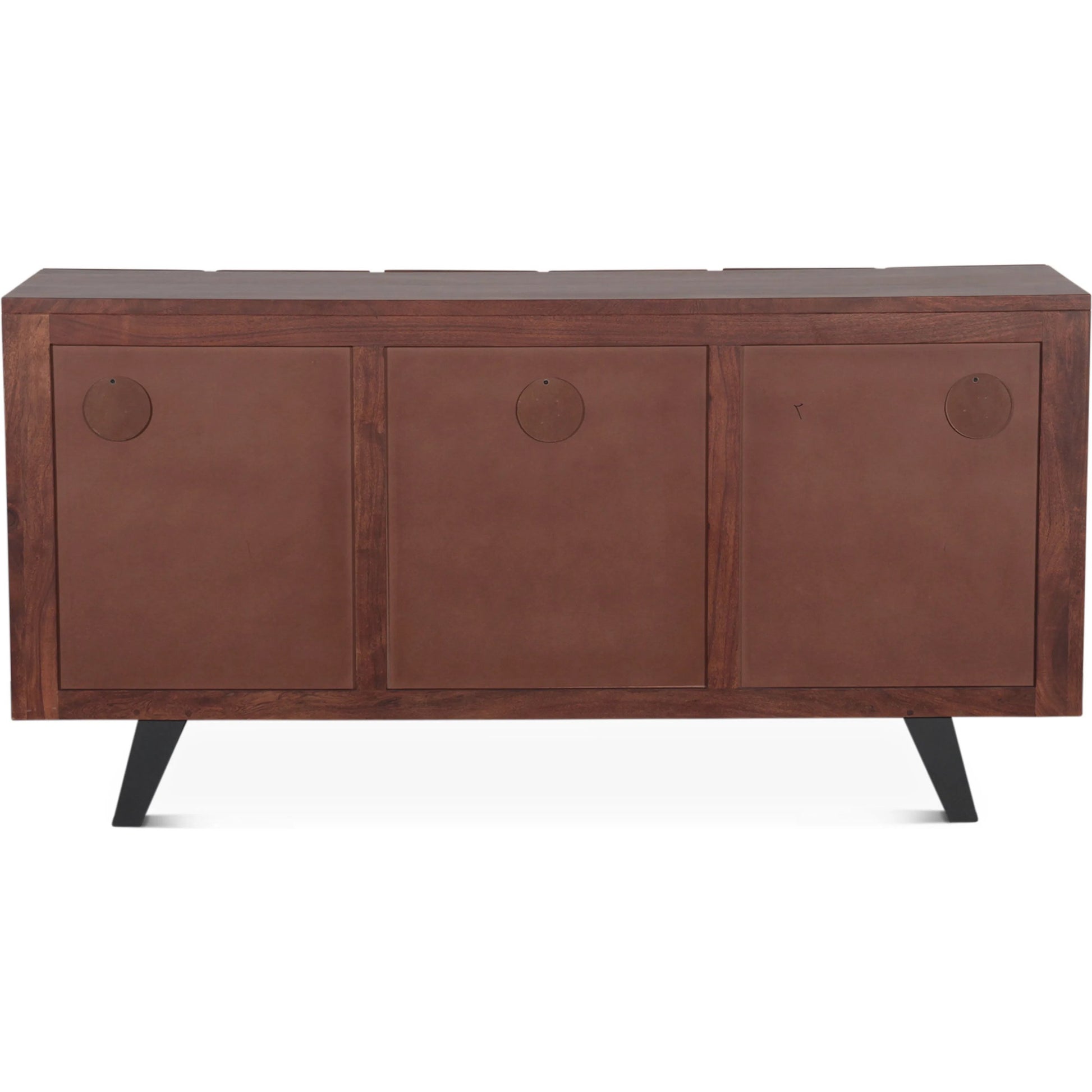 Yarrow Sideboard by World Interiors in brown, black and light seqouia. Made from acacia wood, iron in a unique style.