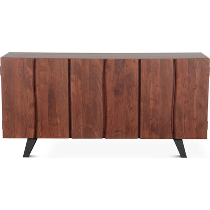 Yarrow Sideboard by World Interiors in brown, black and light seqouia. Made from acacia wood, iron in a unique style.