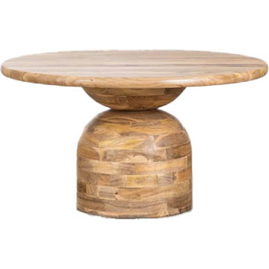 Form Round Dining Table by LH Imports in brown and natural. Made from acacia wood in a unique style.