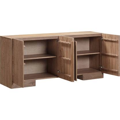 Freedom 4 Door Sideboard by LH Imports in sandblast caramel. Made from rustic elm, mdf in a unique style.