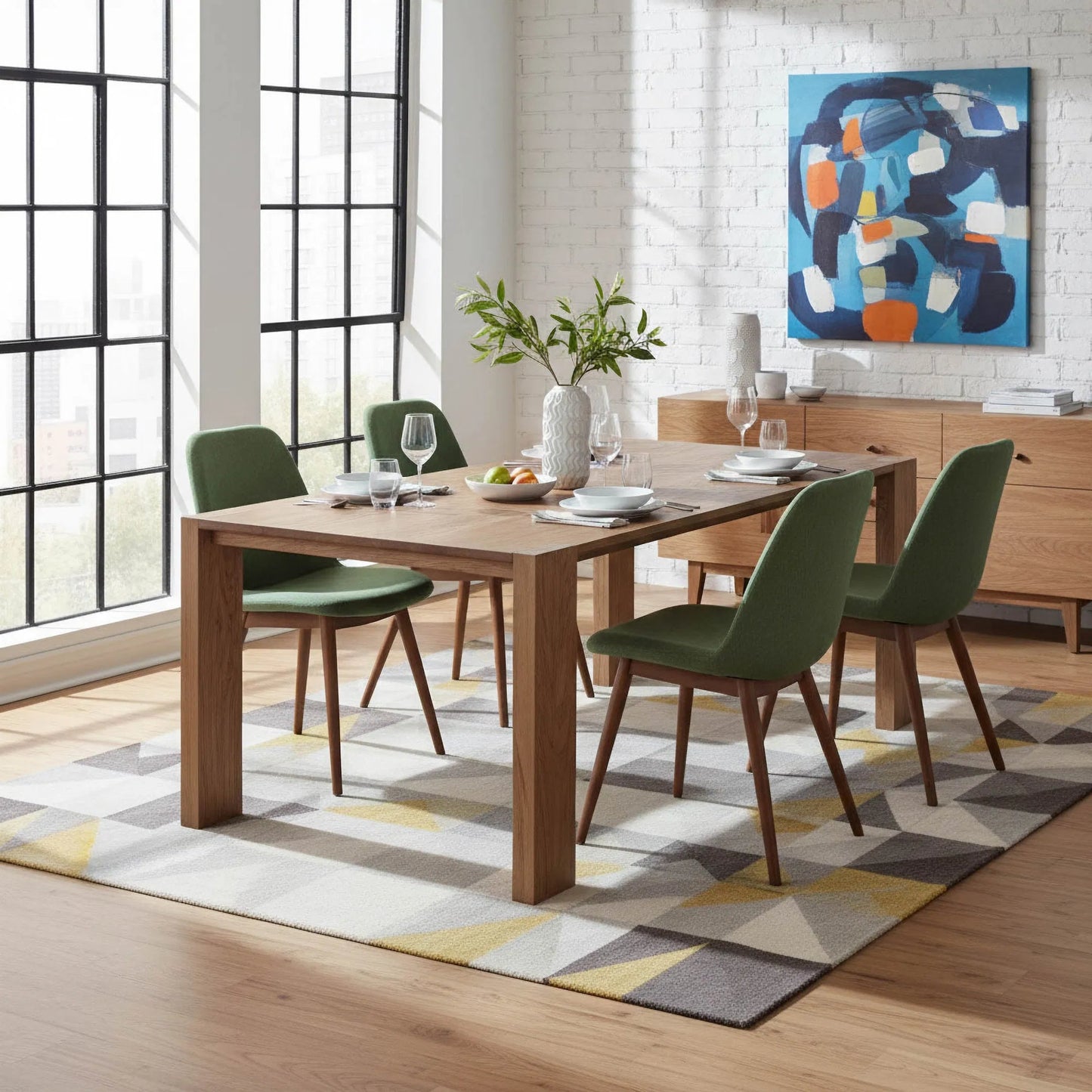 001 SI-2527515 | Lifestyle | Freedom Dining Table by LH Imports in sandblast caramel. Made from rustic elm, plywood in a unique style.