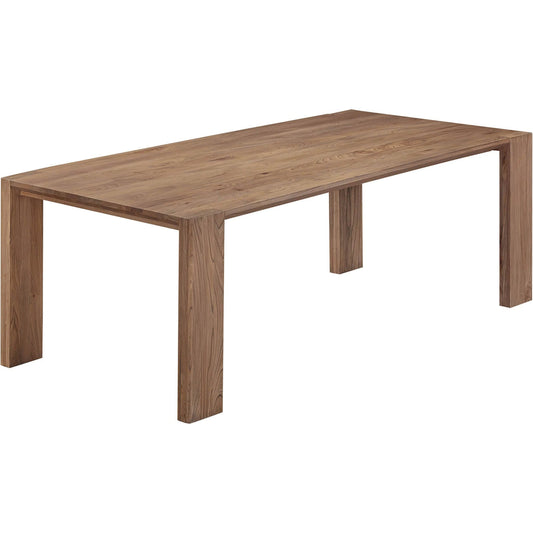 Freedom Dining Table by LH Imports in sandblast caramel. Made from rustic elm, plywood in a unique style.