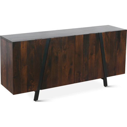 Aurora Sideboard by World Interiors in dark walnut. Made from mango wood in a modern style.