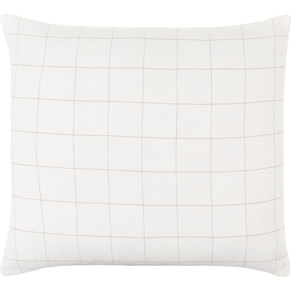 Farida Pillow - 481775 by Surya in ivory, taupe. Made from front: 55% cotton, 45% linen, back: 55% linen, 45% cotton in a modern style.