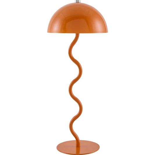 Toricella Wavy Accent Table Lamp by Surya in body: orange; base: orange and hand paintedhand painted. Made from iron in a unique style.