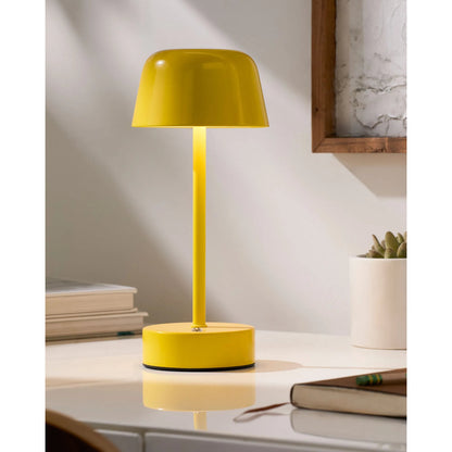 Toricella Yellow Accent Table Lamp by Livabliss in body: bright yellow; base: bright yellow and hand paintedhand painted. Made from iron in a eclectic & global style.