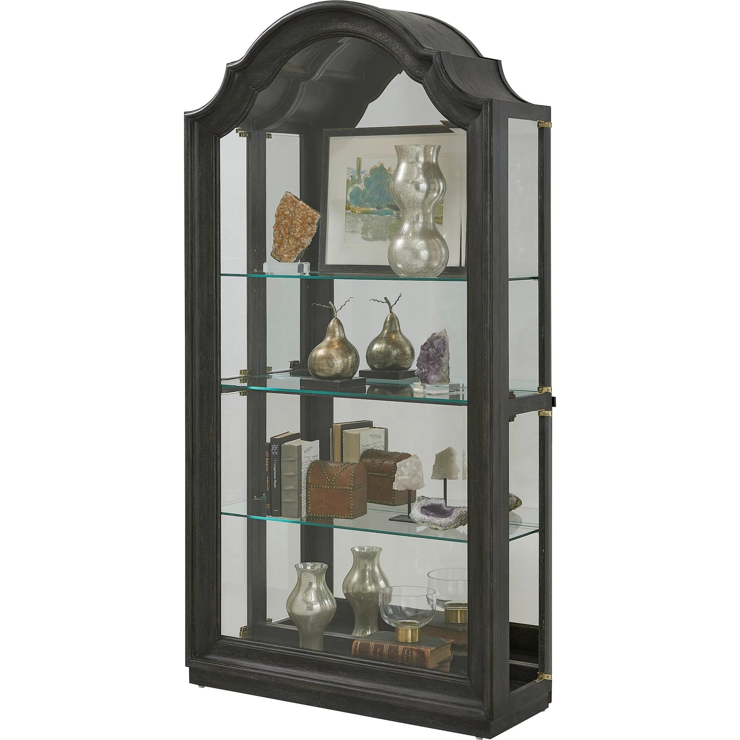 001 SI-2238727 | Primary Silo | Traditional Side Entry Curio by Pulaski Furniture in dark brown. Made from oak wood veneers in a traditional style.