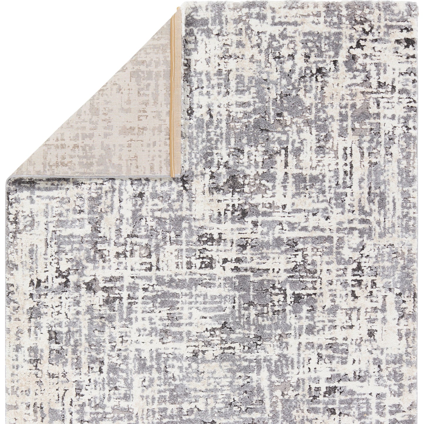 002 SI-2077482,SI-2077484,SI-2077485 | Closeup | Ferris FRR12 Rug by Jaipur Living in gray, cream. Made from 70% polypropylene 30% polyester in a unique style.
