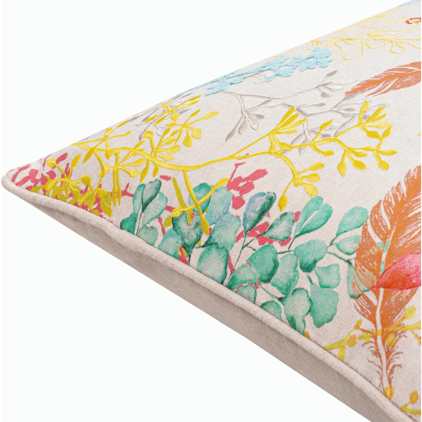 002 SI-1905358,SI-1905359,SI-1905360,SI-1905361,SI-1905362,SI-1905363 | Closeup | Florissant Pillow - 35748 by Surya in light gray, purple. Made from 100% polyester in a modern style.