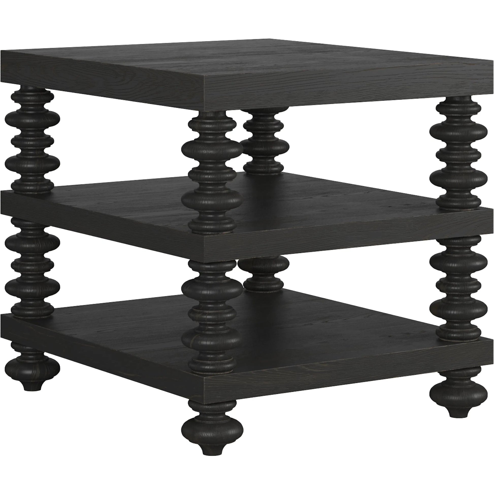 Atrium End Table by A.R.T. Furniture in hand rubbed black, undertones of brown. Made from unique in a traditional style.