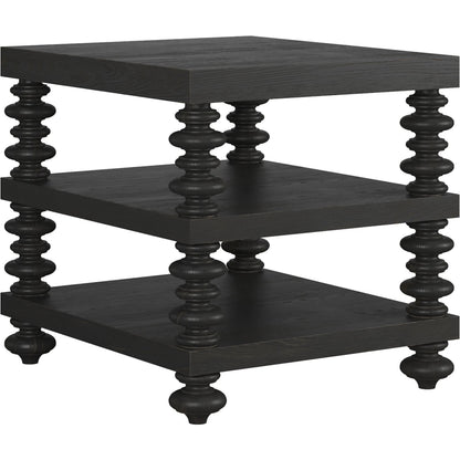Atrium End Table by A.R.T. Furniture in hand rubbed black, undertones of brown. Made from unique in a traditional style.