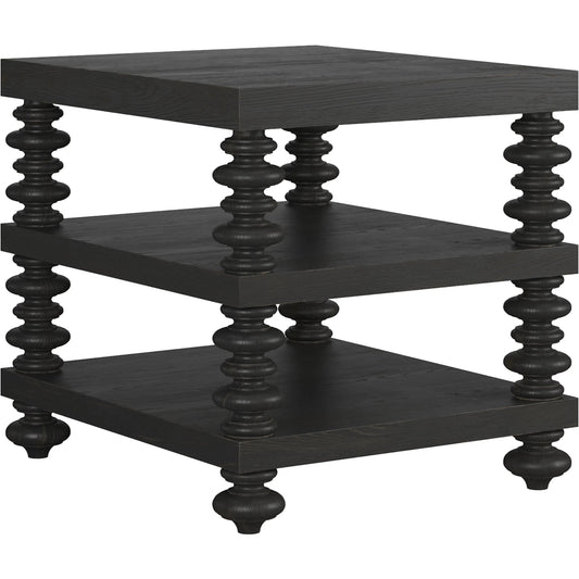 Atrium End Table by A.R.T. Furniture in hand rubbed black, undertones of brown. Made from unique in a unique style.