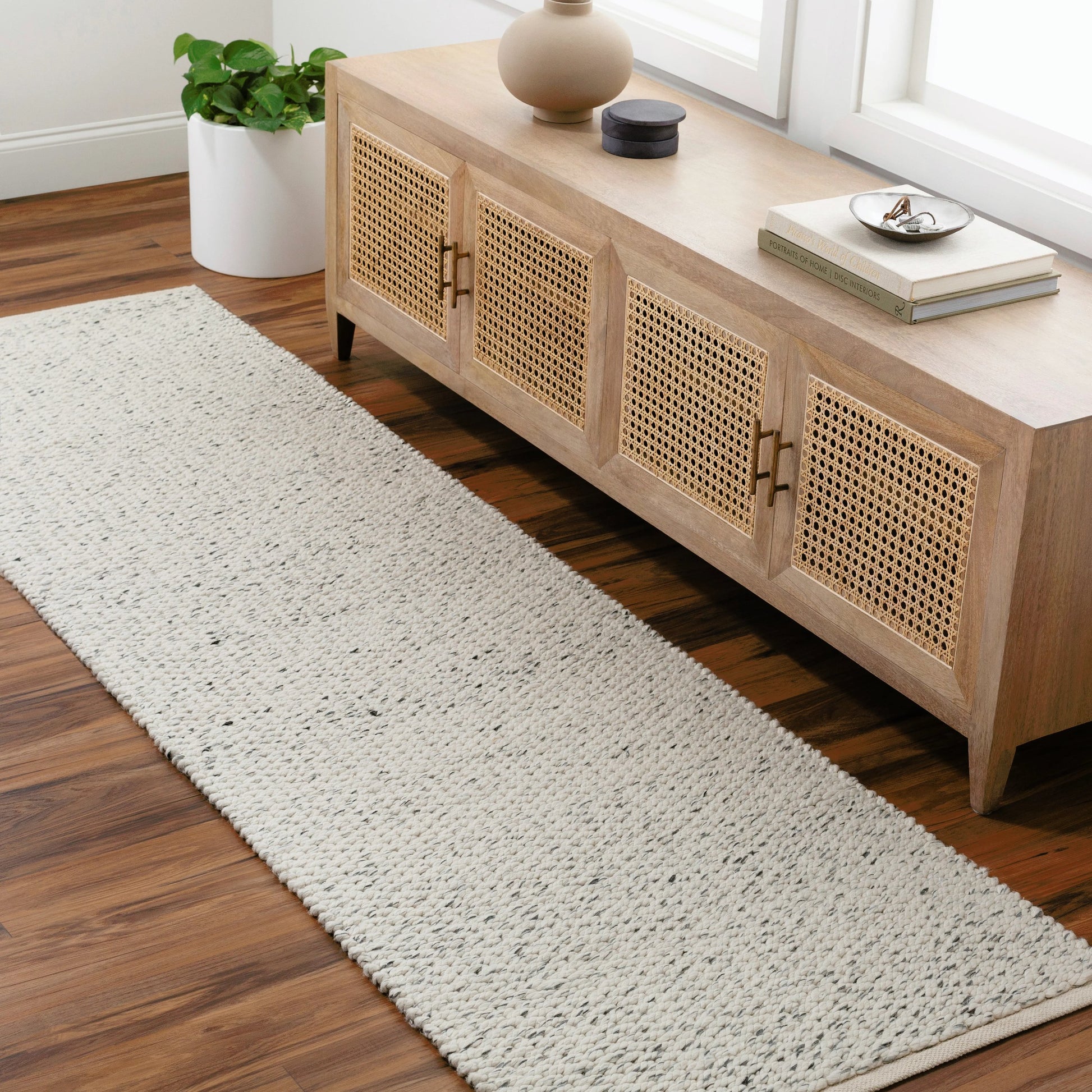 Firat FRT-2300 Rug by Livabliss in ivory, gray, charcoal. Made from main: 80% wool, main: 20% cotton in a unique style.