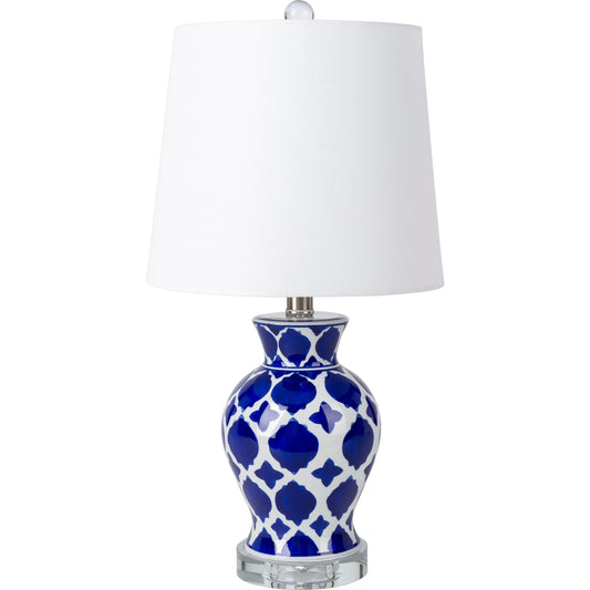 Furneaux - 30292 by Livabliss in white, blue and translucentglazedbrushed. Made from linen, polyester, ceramic, crystal, metal in a eclectic & global style.