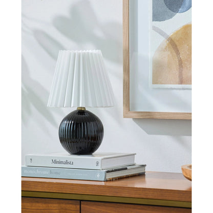 Ferez Table Lamp I - 539181 by Livabliss in glazed. Made from ceramic, linen, polystyrene in a modern style.