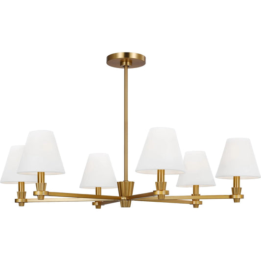 Paisley Large Chandelier by Visual Comfort & Co. in burnished brass. Made from steel in a unique style.