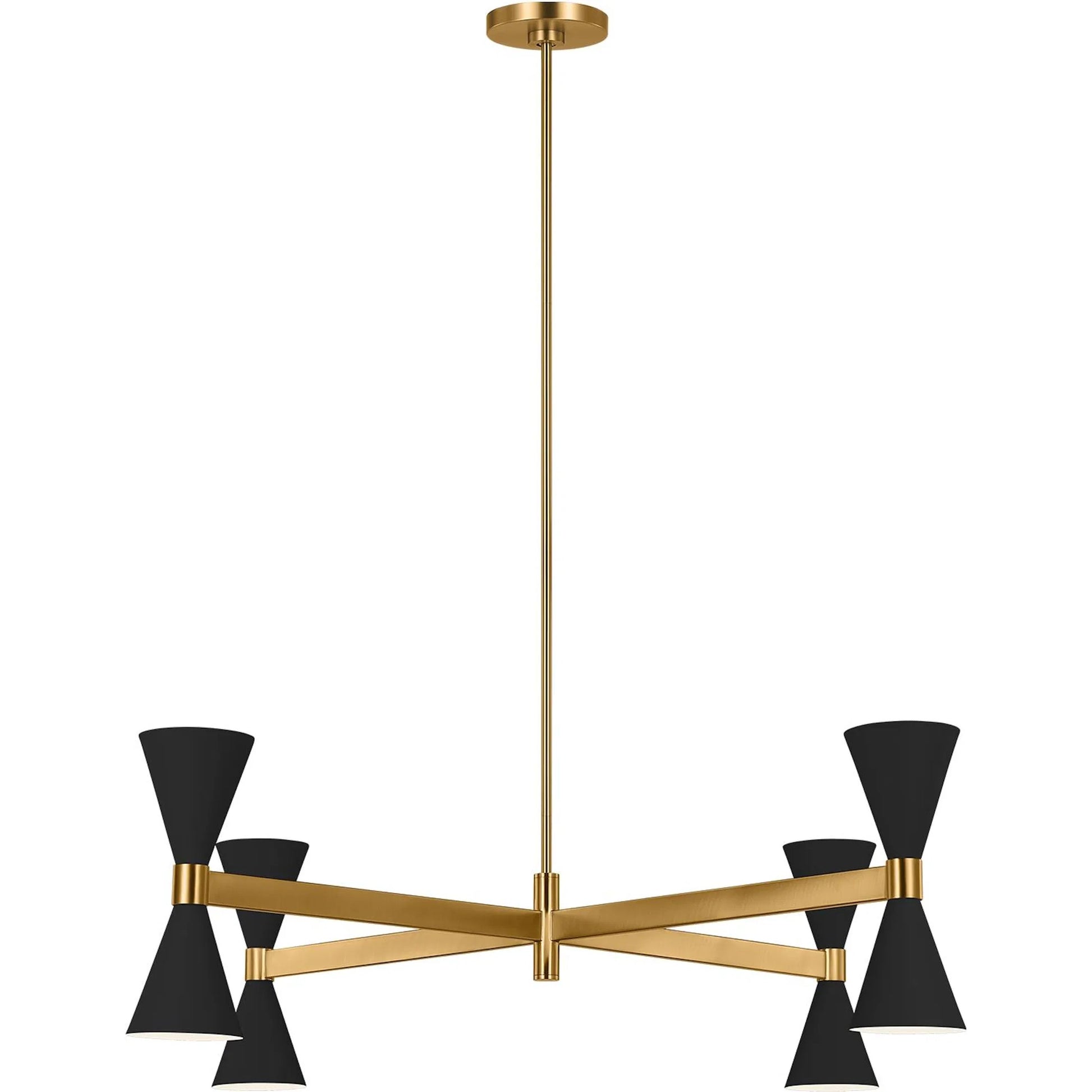 Albertine Large Chandelier by Visual Comfort & Co. in midnight black. Made from steel in a modern style.