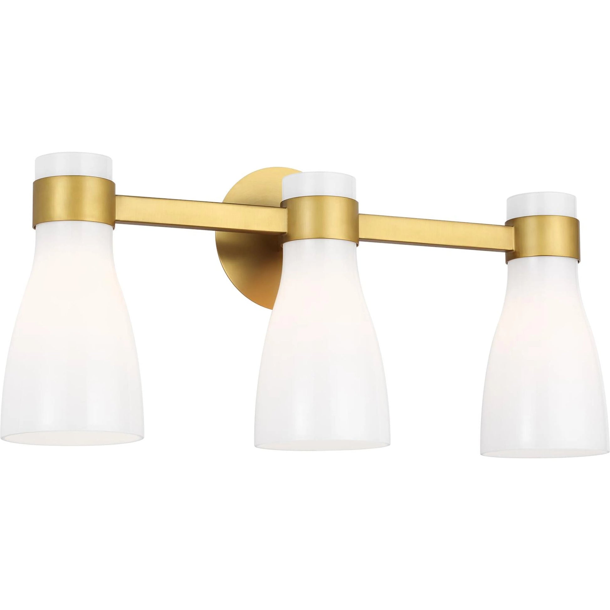 Moritz Three Light Vanity by Visual Comfort & Co. in polished nickel. Made from steel in a modern style.