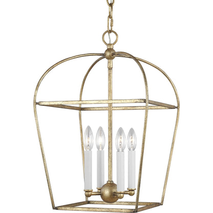 Stonington Small Lantern by Visual Comfort & Co. in antique gild. Made from steel in a cottage & farmhouse style.