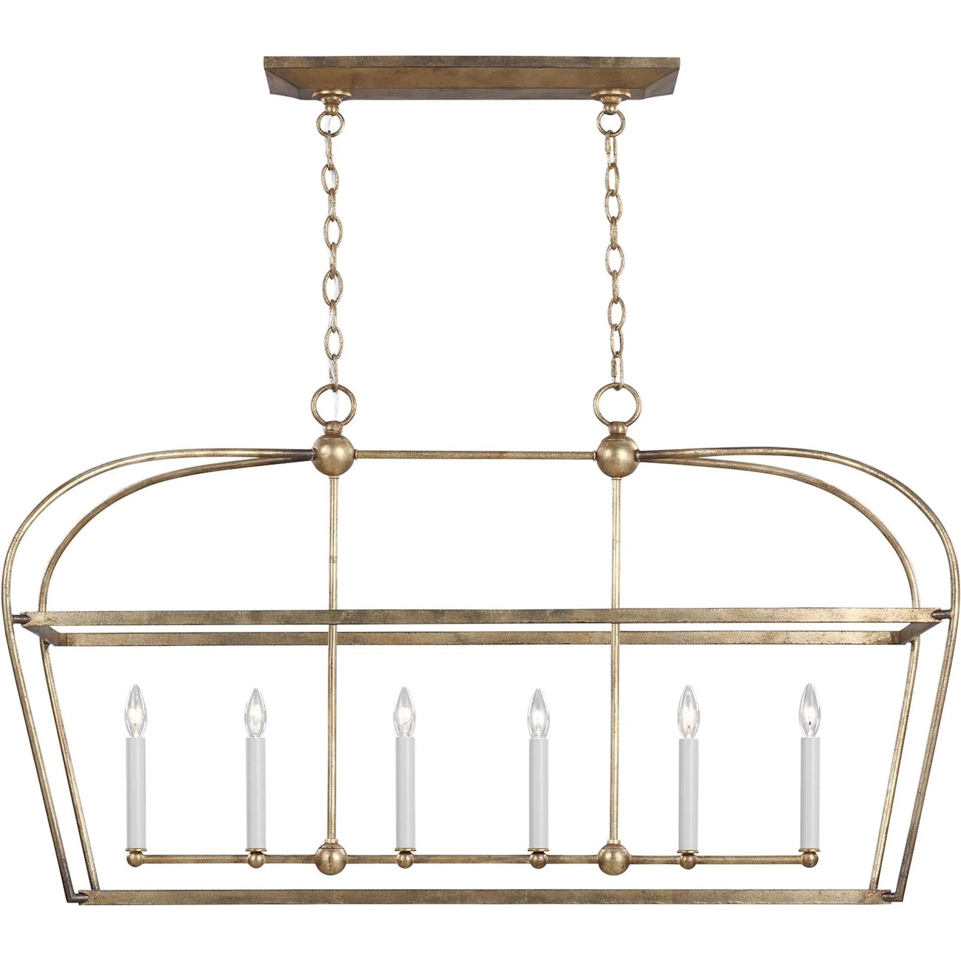 Stonington Linear Lantern by Visual Comfort & Co. in antique gild. Made from steel in a unique style.