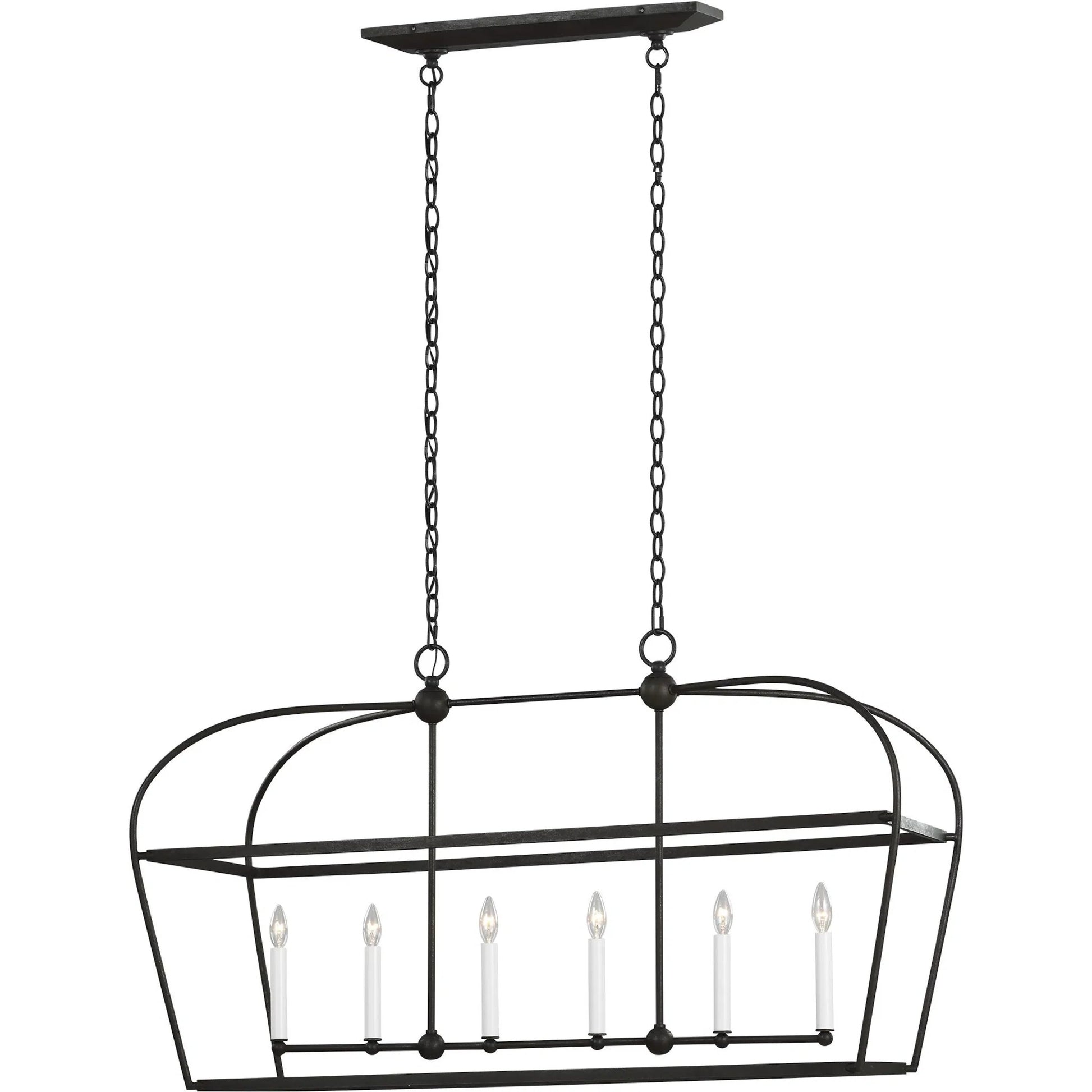 Stonington Linear Lantern by Visual Comfort & Co. in antique gild. Made from steel in a unique style.