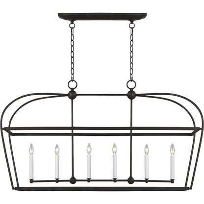 Stonington Linear Lantern by Visual Comfort & Co. in antique gild. Made from steel in a unique style.