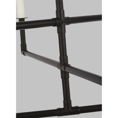 Bayview Medium Chandelier by Visual Comfort & Co. in aged iron. Made from steel in a unique style.