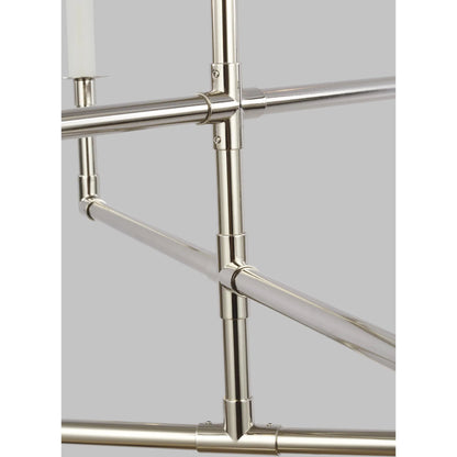 Bayview Medium Chandelier by Visual Comfort & Co. in aged iron. Made from steel in a unique style.