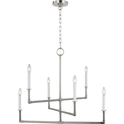Bayview Medium Chandelier by Visual Comfort & Co. in aged iron. Made from steel in a unique style.