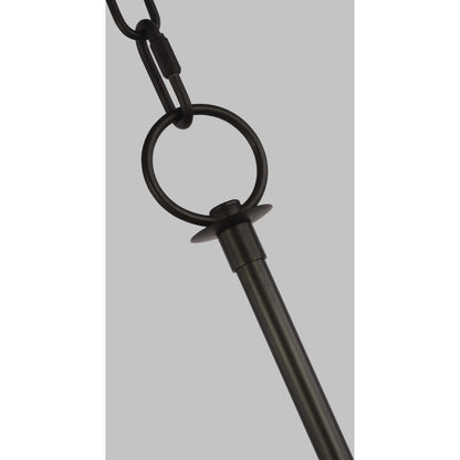 Bayview Linear Chandelier by Visual Comfort & Co. in aged iron. Made from steel in a traditional style.