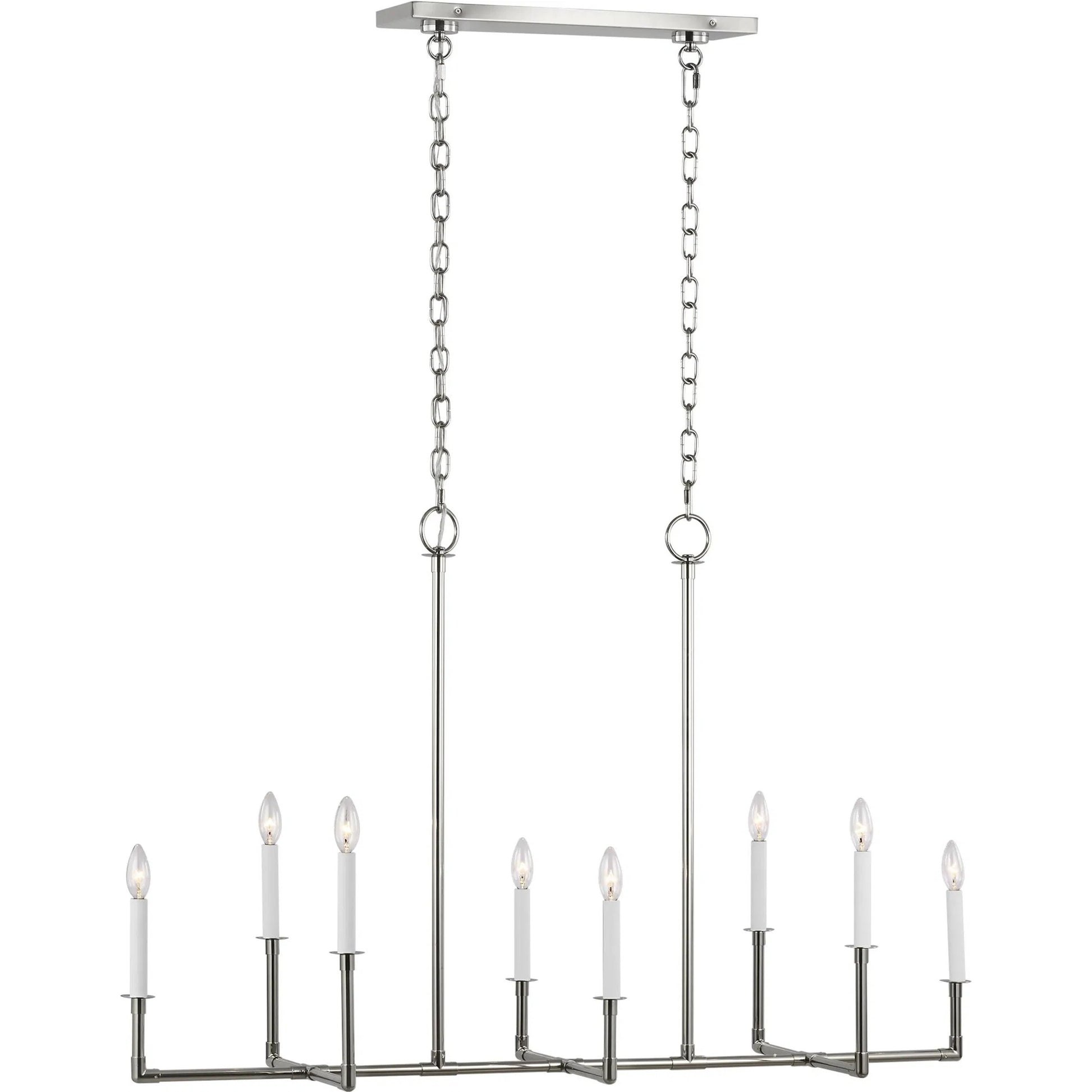 Bayview Linear Chandelier by Visual Comfort & Co. in aged iron. Made from steel in a traditional style.