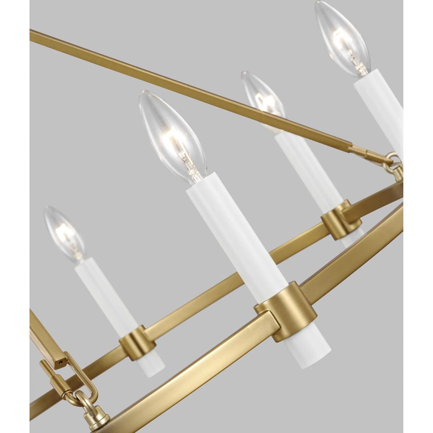 002 SI-2234012 | Closeup | Marston Large Chandelier by Visual Comfort & Co. in burnished brass. Made from steel in a unique style.