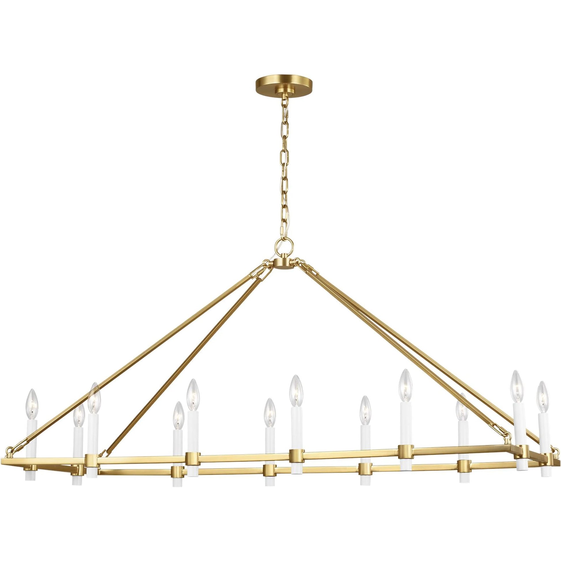 Marston Linear Chandelier by Visual Comfort & Co. in burnished brass. Made from steel in a traditional style.