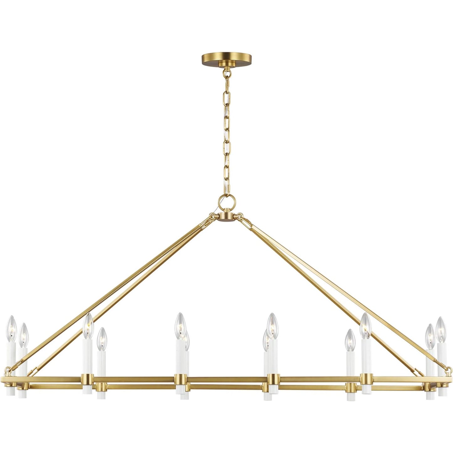 002 SI-2234013 | Primary Silo | Marston Linear Chandelier by Visual Comfort & Co. in burnished brass. Made from steel in a traditional style.