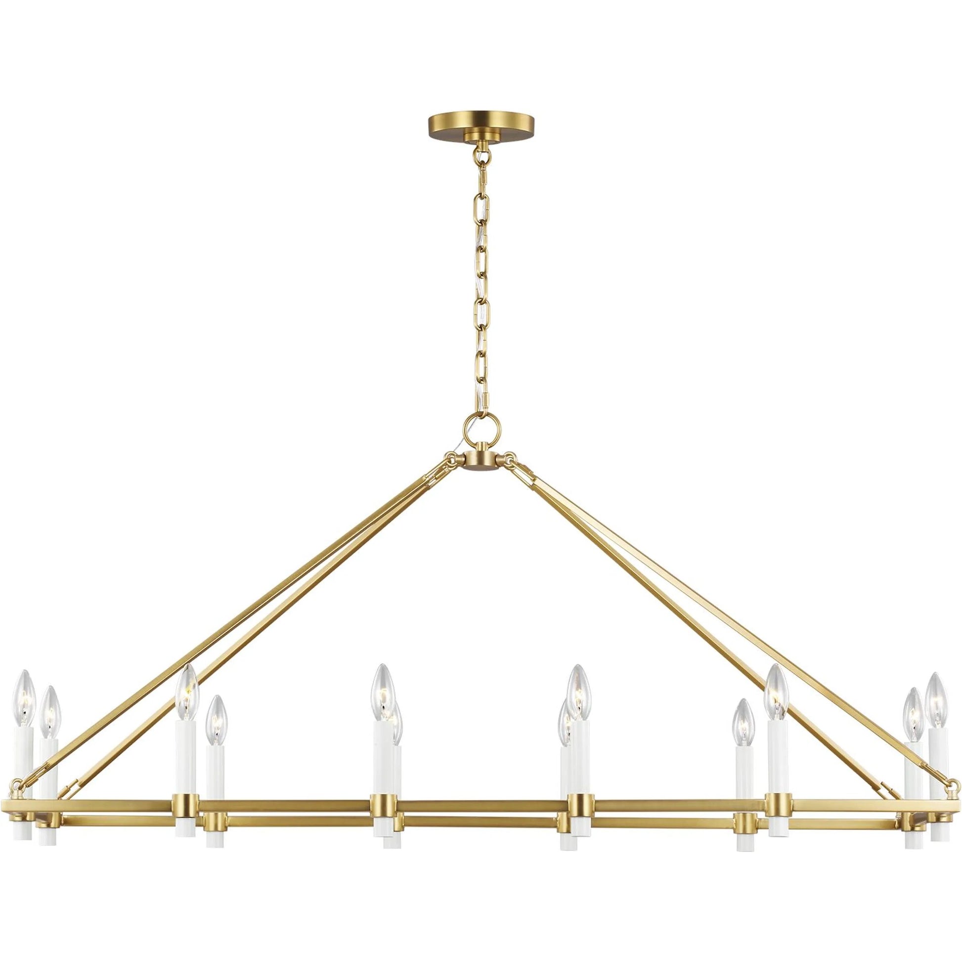 Marston Linear Chandelier by Visual Comfort & Co. in burnished brass. Made from steel in a traditional style.