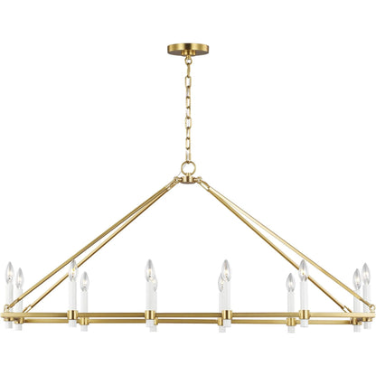 Marston Linear Chandelier by Visual Comfort & Co. in burnished brass. Made from steel in a traditional style.