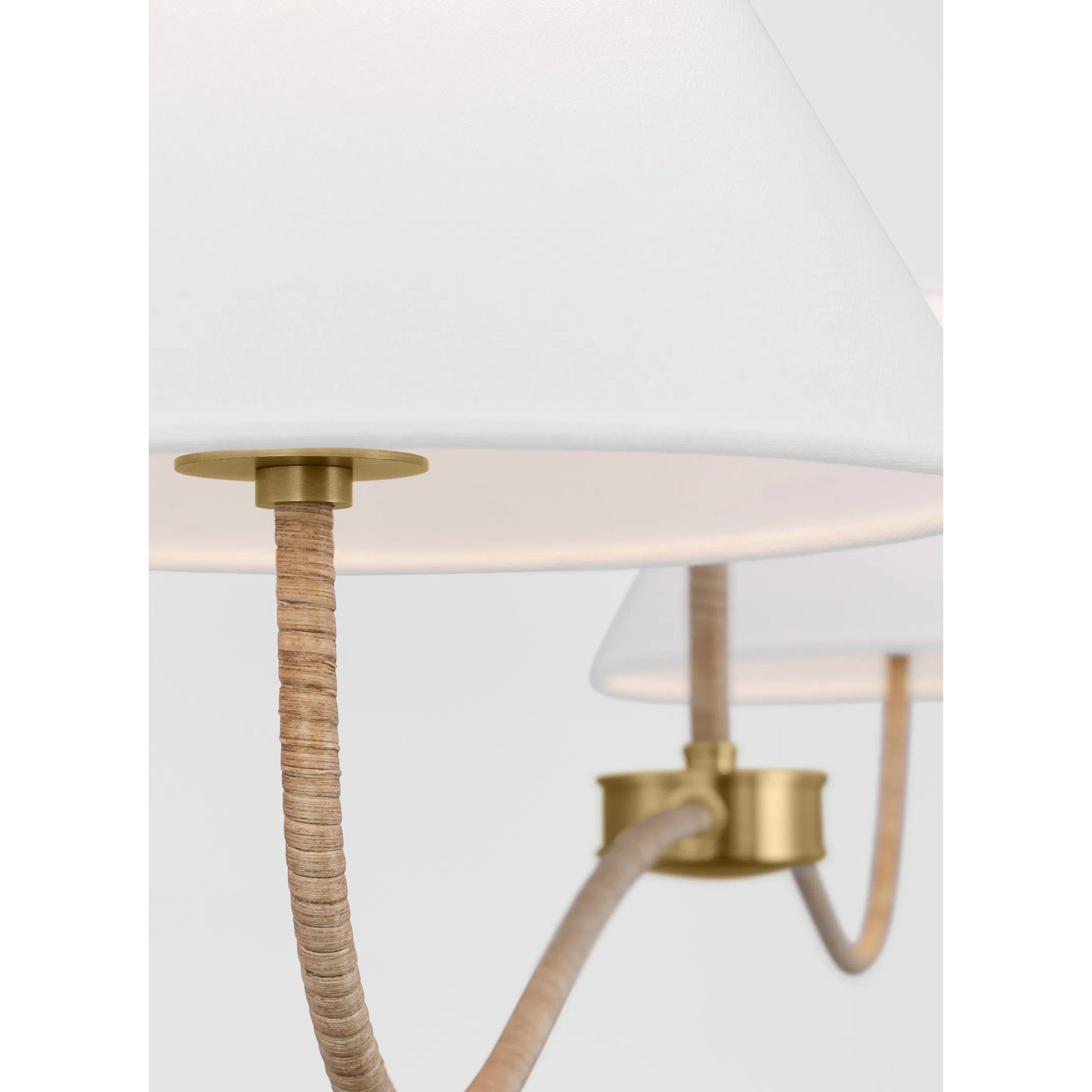 Laguna Large Linear Chandelier by Visual Comfort & Co. in burnished brass. Made from steel in a unique style.