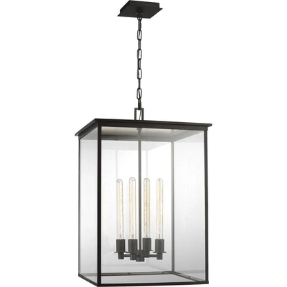 Freeport Large Outdoor Pendant by Visual Comfort & Co. in heritage copper. Made from stainless steel in a unique style.