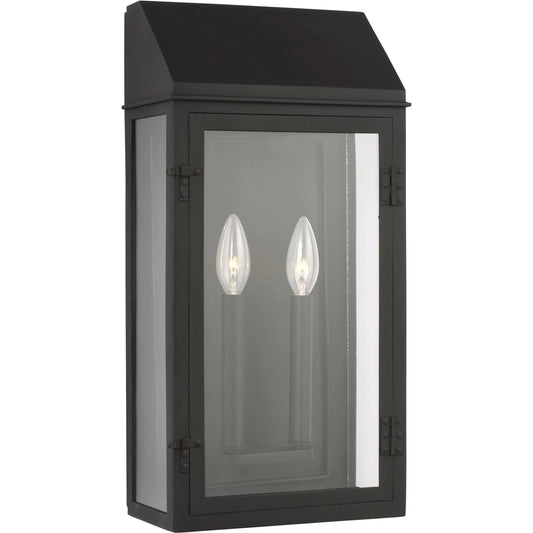 Hingham Large Outdoor Wall Lantern by Visual Comfort & Co. in textured black. Made from stonestrong in a unique style.