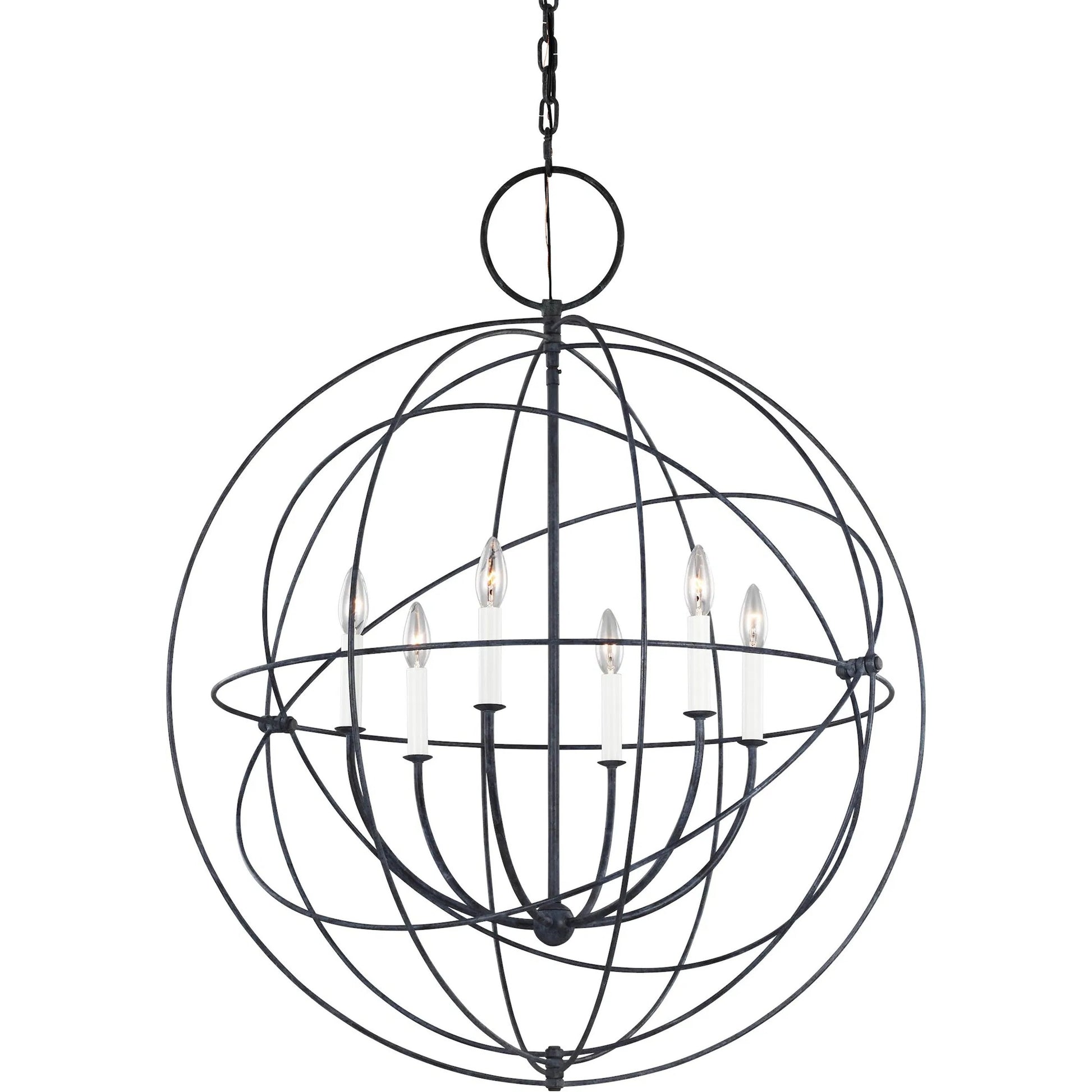 Bayberry Large Pendant by Visual Comfort & Co. in weathered galvanized. Made from steel in a unique style.