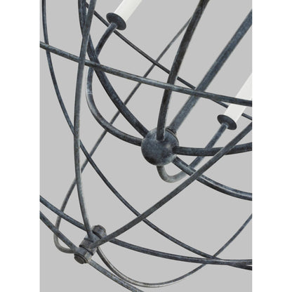 Bayberry Large Pendant by Visual Comfort & Co. in weathered galvanized. Made from steel in a unique style.