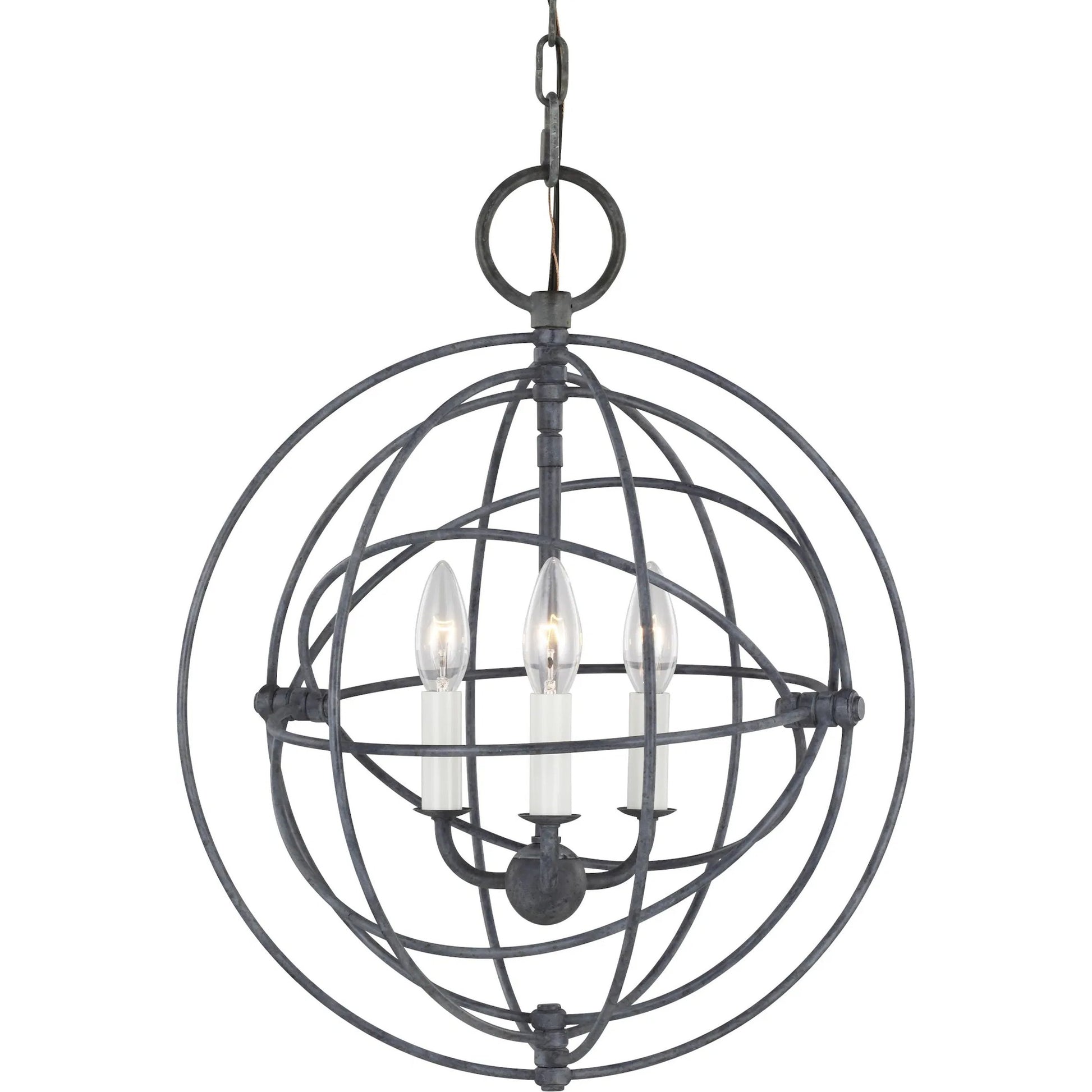 Bayberry Small Pendant by Visual Comfort & Co. in weathered galvanized. Made from steel in a unique style.