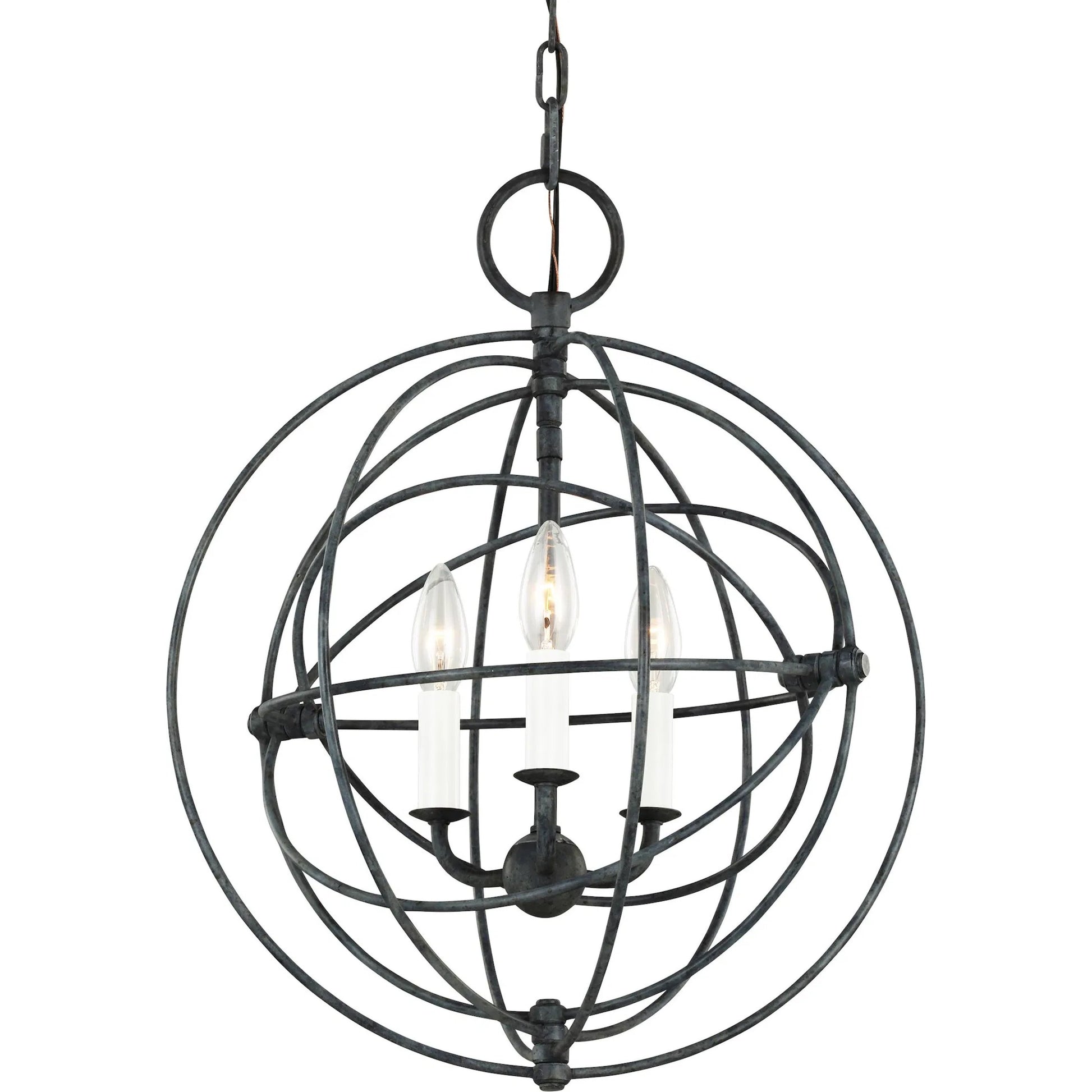 Bayberry Small Pendant by Visual Comfort & Co. in weathered galvanized. Made from steel in a unique style.