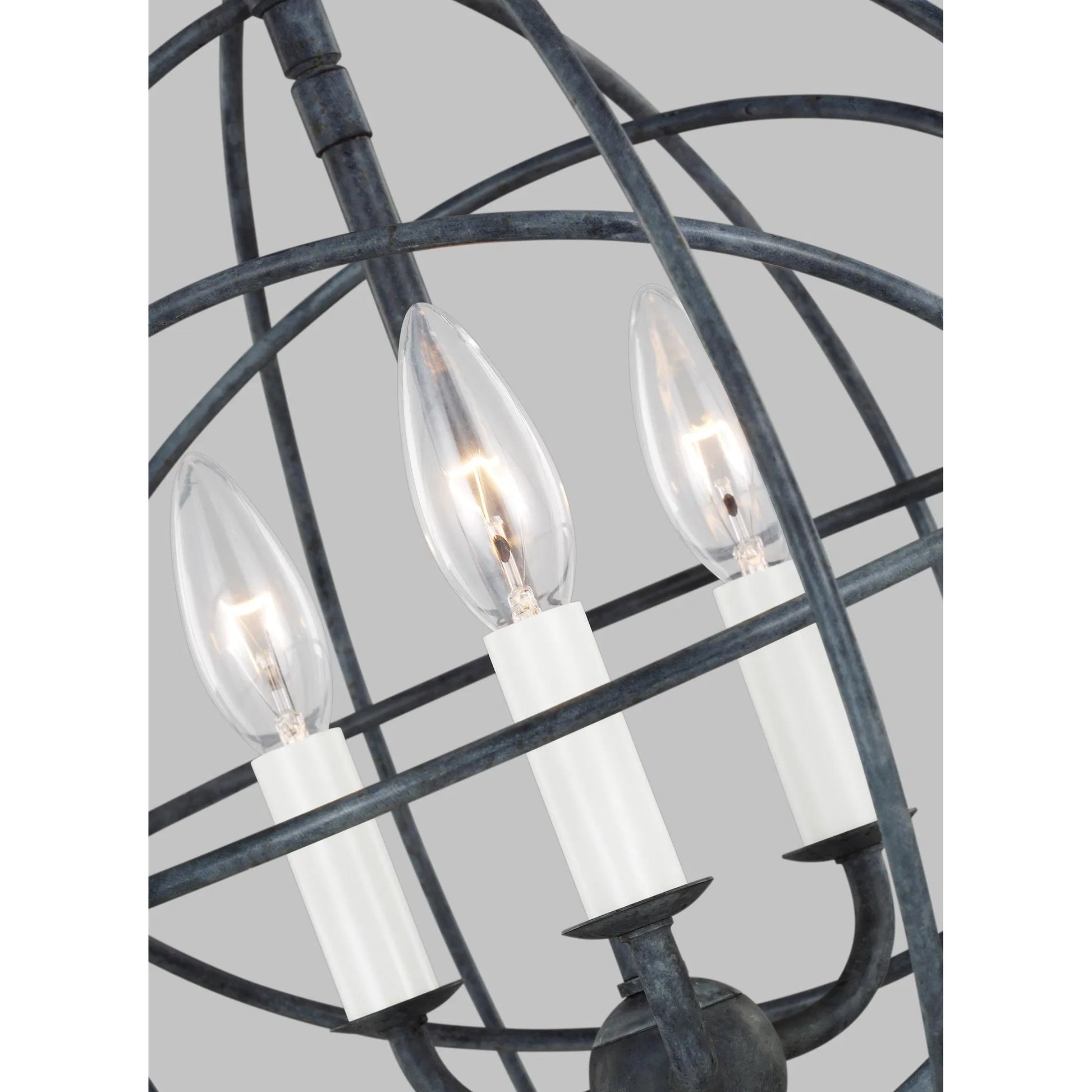 Bayberry Small Pendant by Visual Comfort & Co. in weathered galvanized. Made from steel in a unique style.