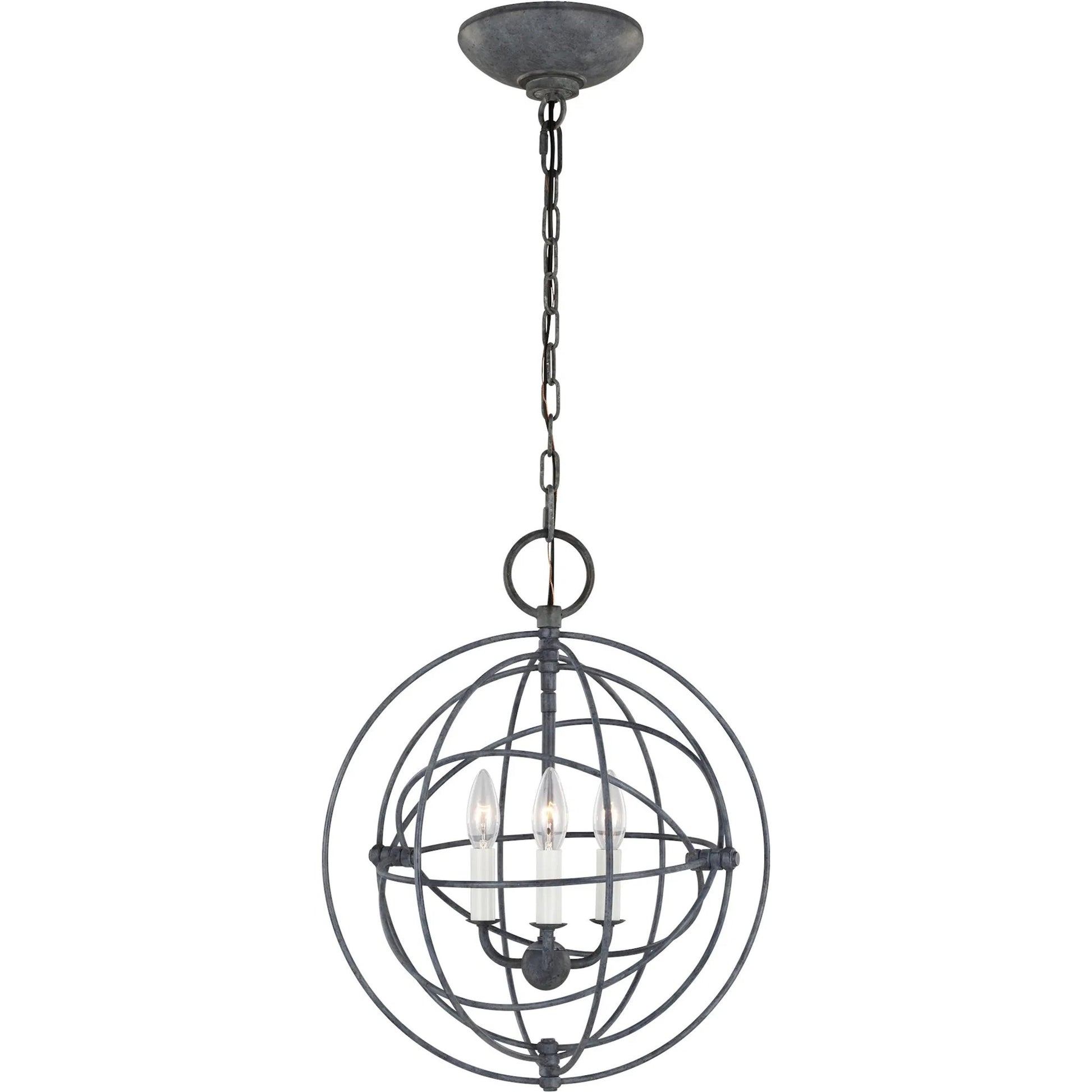 Bayberry Small Pendant by Visual Comfort & Co. in weathered galvanized. Made from steel in a unique style.
