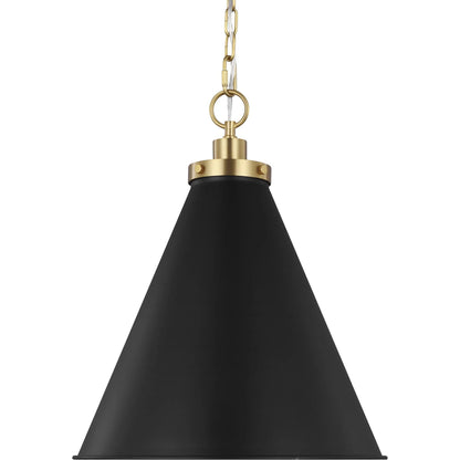 Wellfleet Medium Cone Pendant by Visual Comfort & Co.. Made from steel in a transitional style.